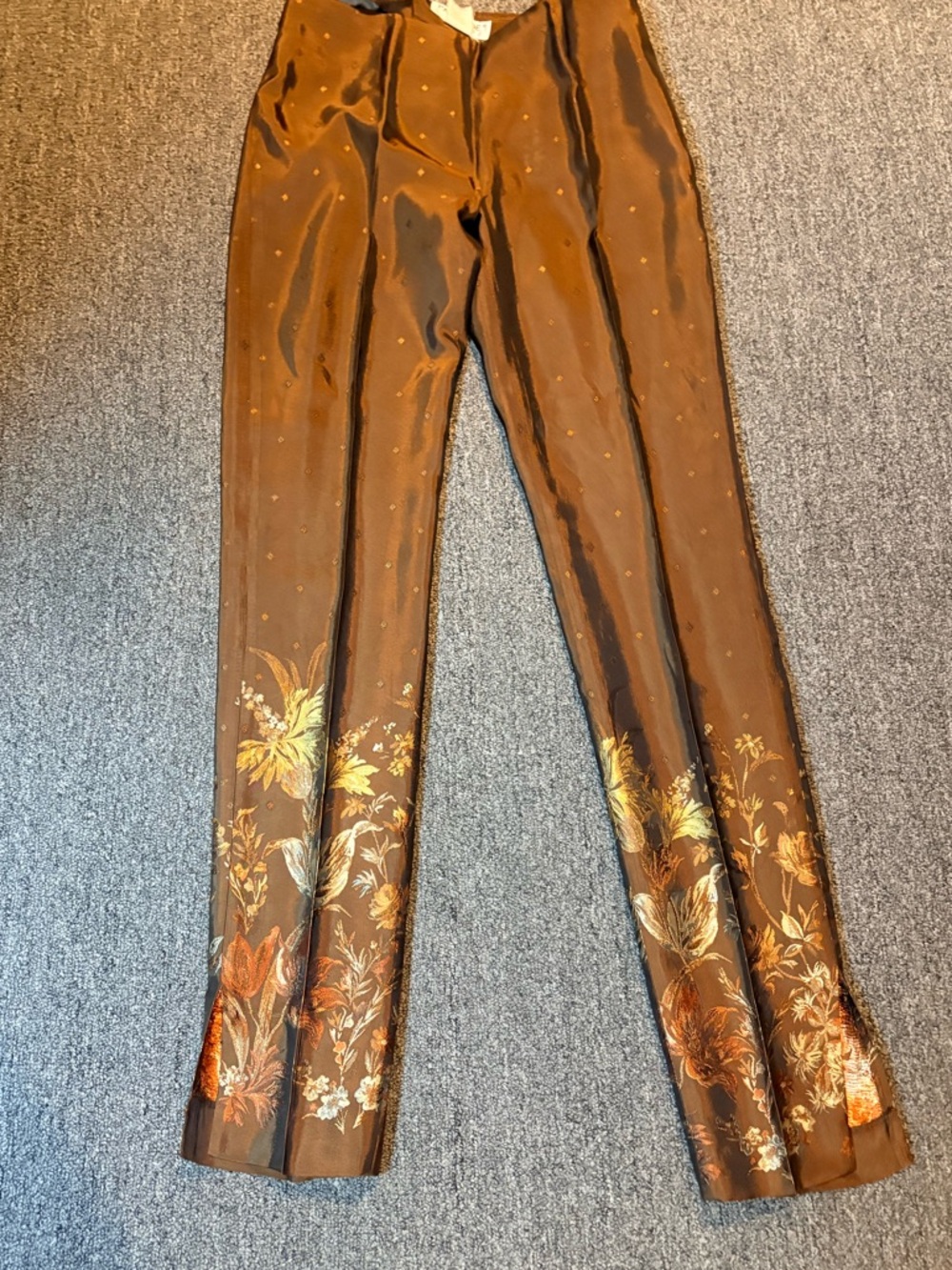 Paul & Joe Metallic Bronze-Toned silk pants
